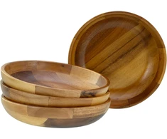 Creatable, nature collection 21577 acacia wood series 4 dalių indų rinkinys, sriubos lėkščių rinkinys iš acacia medienos 6 asmenims, kokybiška gamyba, match &amp; mix