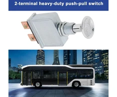 Create idea 1 vnt. 75 amperų didelio našumo traukiamasis jungiklis 2 prievadai 6-28 voltų dc įjungimo/išjungimo jungiklis automobiliams, sunkiasvoriams sunkvežimiams, autobusams, bekelės transporto priemonėms, nameliams ant ratų, valtims, sidabrinis