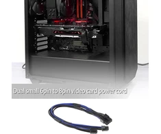 Create idea Pcie maitinimo kabelio adapteris, dvigubas mini 6 kontaktų į 8 kontaktų kištukas, suderinamas su Mac Pro vaizdo plokšte, 18 Awg