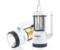 Createstar įkraunama led kempingo lempa su žibintuvėliu, usb kempingo žibintas, pritemdomas, maitinamas baterijomis, led žibintas su jutikliniu valdymu, ip43 atsparus vandeniui paieškos šviesai, laukui, žygiams, avariniams atvejams
