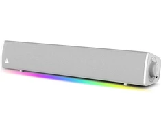 Kompiuterio kolonėlės Creative Sound Blaster Gs3 (balta) kompaktiška žaidimų garso juosta su Rgb ir Superwide technologija, maitinama Usb, Bluetooth 5.4, ausinių išvestis, skirta Pc ir Mac