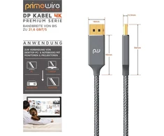 Csl - 4k displayport kabelis 1 m - displayport į displayport - dp 1.2-4k 60hz ir 2k 144hz - pralaidumas iki 21.6 gbit/s - jungiamasis kabelis - monitoriaus vaizdo plokštei pc nešiojamam kompiuteriui projektoriui
