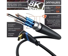 Csl - 8k Hdmi kabelis 2.1 su 90° kampu - kampinis kištukas 90 laipsnių - 8k @ 60 Hz su Dsc - 7680 x 4320 - 3 m (metrai) - Hdmi 2.1 2.0a 2.0b - 3d - Uhd Ii - Dynamic Hdr-10+ - Earc - Vrr - Dolby Vision