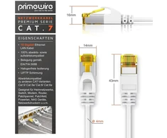 Csl - cat 7 tinklo kabelis slim - 20 m - patch kabelis - rj45 - lan ethernet gigabit kabelis - 10000 mbit - u/ftp pimf ekranavimas - switch router modem ps5 XBOX series x - suderinamas su cat 6 cat 8 -