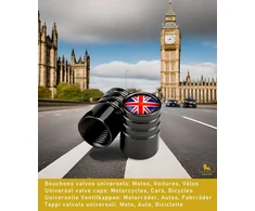 Customprivé Juodas Union Jack aliumininiai universalūs motociklų triračių keturračių motorolerių automobilių ventilių dangteliai