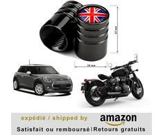 Customprivé Juodas Union Jack aliumininiai universalūs motociklų triračių keturračių motorolerių automobilių ventilių dangteliai