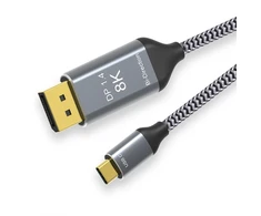 Cy 1.8m reversible displayport dp į usb 3.1 type c usb-c display male 8k hdtv kabelis nešiojamam kompiuteriui monitoriui