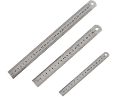 Cyleibe nerūdijančio plieno liniuotė, 3 vnt. rinkinys, metrinė ir imperinė tiesi liniuotė, metalinė, preciziška dvigubo mastelio plieninė liniuotė inžinerijai, mokymui ir biurui, 15 cm/20 cm/30 cm