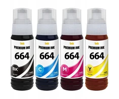 D-Link 4ink rašalo kasetės epson ecotank its l3050 l3060 l3070 spausdintuvui, 664 serija