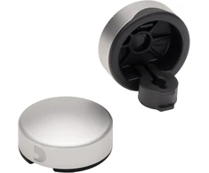 D'addario Accessories Xpnd Footswitch Topper gitaros pedalams - mygtukų dangteliai gitaros efektų pedalams - sidabriniai, 2 vnt.
