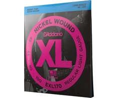 D'addario E bosinės gitaros stygos | E bosinės gitaros stygos | Bosinės gitaros stygos | E bosinės gitaros stygos | Bosinės gitaros stygos | Exl170 nikelio stygų komplektas E bosinei gitarai 045' - 100' Long Scale