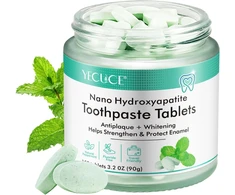 Dantų pastos tabletės, natūralios pipirmėčių dantų pastos tabletės, 150 tablečių burnos skalavimo skysčio balinimo tabletės dantims, be fluorido