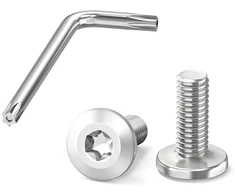 Dayalo varžtai su plokščia galvute, torx varžtai, m4 varžtai, nerūdijantis plienas a2 v2a, mašininiai varžtai, baldų varžtai su pilnu sriegiu ir torx raktu, m4 x 10 mm, 20 vnt.