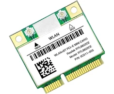 Dcnrinsr Rtl8822ce Wifi kortelė + antenos rinkinys 1200 Mbps 2.4g + 5ghz 802.11ac Mini Pcie Bt 5.0, skirtas Nešiojamam/pc 10/11