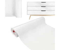 Decomeister Baldų durų stalviršių apdailos plėvelė "pasidaryk pats" dekoratyvinė folija, balta matinė, plotis 76 cm
