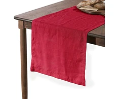 Decomira stalo takelis, staltiesė, lininė - 100% lininio audinio stalo užtiesalas - boho stalo dekoracija valgomajam stalui - raudonas 40 x 180 cm