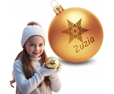 Decortrend stiklinis kalėdinis žaisliukas su vardu, šventinis papuošimas, dovana Kalėdoms