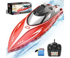 Deerc H120 nuotoliniu būdu valdomas baseino ežero kateris 2.4ghz 20+ Mph vaikams ir suaugusiems su 2 įkraunamomis baterijomis, žemos baterijos įspėjimu, apsauga nuo apvirtimo