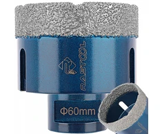 Deimantinė karūna Rastool 60mm kietam gresui, keramikai, plytelėms, aukščiausia kokybė pro