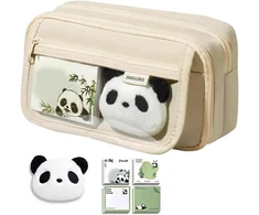 Dėklas rašymo priemonėms su panda motyvu, didelės talpos