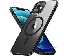 Dėklas skirtas iphone 12, iphone 12 pro dėklas, skirtas magsafe su grūdinto stiklo apsauga, karinio lygio apsauga, smūgiams atsparus magnetinis telefono dėklas i-phone12, telefono 12 pro dėklas, plonas apsauginis dangtelis
