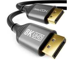 Deleycon 1 m 8k Displayport kabelis (8k @ 60hz 4k @ 165hz 2k @ 360hz) Uhd Wqhd Hdr Hdcp 2.2 Ekranas Port - Amd Freesync Nvidia G-sync - idealiai tinka žaidimų monitoriui ir Ekranas Port - pilka juoda