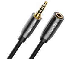 Deleycon 1 m ausinių prailginimo laidas Aux 3.5 mm lizdas Ctia 4 kontaktų Trrs mikrofono prailginimo kabelis stereo audio metalinis kištukas Pc mobilusis telefonas išmanusis telefonas planšetinis kompiuteris Hifi imtuvas (ypač plonas ir lankstus)