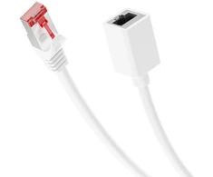 Deleycon 1 m Cat6 Patch kabelio ilgintuvas Ethernet Lan tinklo kabeliui interneto kabelis - Rj45 kištukas į Rj45 lizdą S/ftp Pimf 250 Mhz varinis - baltas