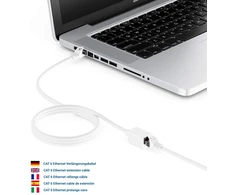 Deleycon 1 m Cat6 Patch kabelio ilgintuvas Ethernet Lan tinklo kabeliui interneto kabelis - Rj45 kištukas į Rj45 lizdą S/ftp Pimf 250 Mhz varinis - baltas