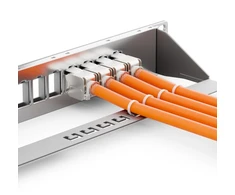 Deleycon 16 portų patch panelio rinkinys, modulinis patch panelis 1 U 19 colių stovo montavimui + 16x Rj45 keystone modulis Cat6a, suderinamas su Cat5 Cat6 Cat7 Lan tinklo kabelio instaliacijos kabeliu, pilkas