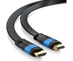 Deleycon (3 m) plokščias Hdmi kabelis - suderinamas su Hdmi 2.0/1.4 - Uhd 4k Hdr 3d 1080p 2160p Arc - didelis greitis su Ethernet - juodas