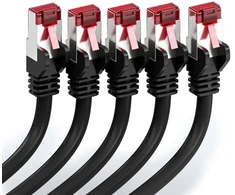 Deleycon 5 x 0,5 m Cat6 Patch kabelis S/ftp Pimf ekranavimas Cat-6 Rj45 tinklo kabelis Ethernet kabelis Lan Dsl jungiklis maršrutizatorius modemas prieigos taškas Patch Panels – juodas