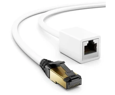 Deleycon Cat8.1 prailginimo kabelis, 3m, 40 Gbit/s, baltas