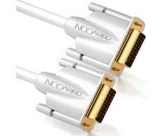 Deleycon Dvi-d Dual Link 24+1 kabelis, 3m, baltas