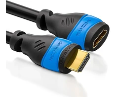 Deleycon Mk1111 Hdmi ilginamasis kabelis 1m - suderinamas su Hdmi 2.0a/b/1.4a - Uhd 4k Hdr 3d 1080p 2160p Arc - juodas-mėlynas