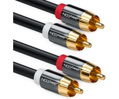 Deleycon Premium 2m Hq stereo audio Rca kabelis - 2x Rca kištukas į 2x Rca kištuką - Metalinis - paauksuotas