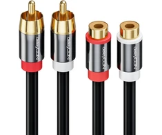 Deleycon Premium 7.5m Hq stereo audio Rca ilginimo laidas - 2x Rca lizdas į 2x Rca jungties kištuką - Metalinis - paauksuotas