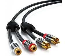 Deleycon Premium 7.5m Hq stereo audio Rca ilginimo laidas - 2x Rca lizdas į 2x Rca jungties kištuką - Metalinis - paauksuotas