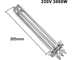 Dernord kaitinimo elementas Tri-clamp 220 V 3000 W Dn50 2 colių kaitinimo strypo vamzdžio flanšas nerūdijantis plienas su juodu