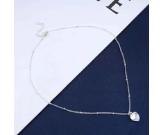 Dervivea boho moonstone širdies chokeris vėrinys opalo moonstone pakabukas vėrinys meilės širdies vėrinio grandinėlė sidabrinė opalito širdies grandinėlė papuošalai moterims (vieno sluoksnio)