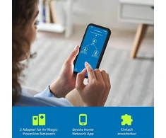 Devolo Magic 2 Wifi 6 Starter Kit, Wlan Powerline adapteris, iki 2400 Mbit/s, Mesh Wlan lizdas, 2x Gigabit Lan, prieigos taškas, Dlan 2.0, baltas