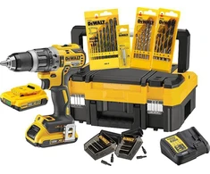 Dewalt Xr Dck796d2t akumuliatorinis smūginis gręžtuvas - smūginis gręžtuvas su 2 greičių pilno metalo pavarų dėže ir bešepetėliniu varikliu, skirtas sukimui, gręžimui ir smūginiam gręžimui - 1 x smūginis gręžtuvas li-ion 18 V + priedai