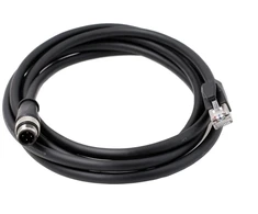 Didelio lankstumo M12 4 kontaktų D-code kištukas į Rj45 ekranuotą Cat6 ethernet kabelį pramoninei technikai, kamerų tinklui, robotų kodavimo jutikliui (2m)