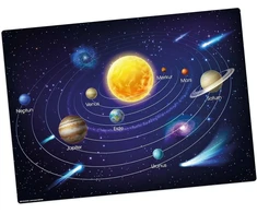 Rankšluostis Die Tischsetmacher Plaunamas padėkliukas - our solar system ii - 44 x 32 cm - edukacinis padėkliukas su mokymosi efektu - pagamintas iš aukštos kokybės vinilo