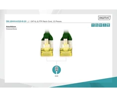 Digitus Cat 6a tinklo kabelis, 1m, 10 vnt. pakuotė, S/ftp, žalias