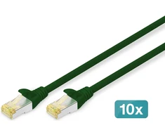 Digitus Cat 6a tinklo kabelis, 1m, 10 vnt. pakuotė, S/ftp, žalias