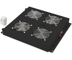 Digitus Professional Dn-19 2b N stogo ventiliatorius, skirtas unikaliems tinklams ir Dynamic Basic, 2 ventiliatoriai, termostato jungiklis / juodas