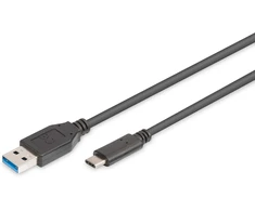 Digitus Usb 3.2 Gen1 jungiamasis kabelis - 1.0 m - Usb A (male) į Usb C (male) - 5 Gbit/s - jungiamasis kabelis - juodas