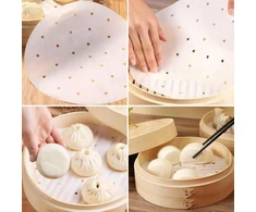 Dim sum popierius, 200 vienetų popierius garintuvui, perforuotas kepimo popierius