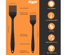 Dimiff® silikoninis teptukas, konditerinis teptukas, silikoninis virtuvinis teptukas, 26 + 21 cm, be Bpa, maistinis silikoninis virtuvinis teptukas, 230 °c, karščiui atsparus teptukas, kepimo Bbq grilio teptukas, didelis + mažas